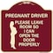 Signmission Pregnant Driver Please Leave Room So I Can Open Door Properly Alum Sign, 18" x 18", BU-1818-23275 A-DES-BU-1818-23275 - alternate 1